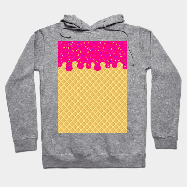 Dripping Strawberry Waffle Cone Hoodie by SartorisArt1